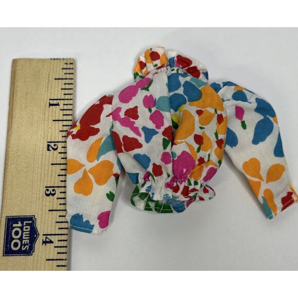 Vintage 1988 Barbie Weekend Collection Floral Print Puff Sleeve Blouse Top - Picture 3 of 5